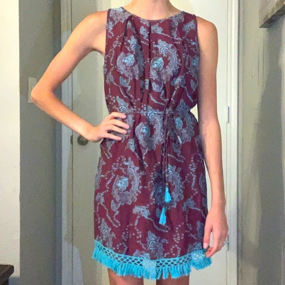 Chelsea & Violet Dresses & Skirts - Chelsea & Violet - Tassel Dress Violet & Teal💜💙